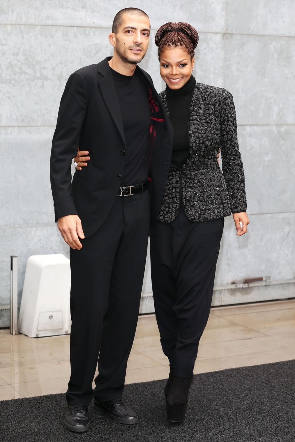 Jackson shares son Eissa with ex-husband Wissam al Mana, pictured together at the Giorgio Armani fashion show in Milan in 2013 (Getty Images)