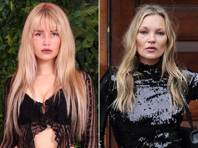 <p>Mike Marsland/Getty ; Neil Mockford / Ricky Vigil M/GC Images</p> Left: Lottie Moss attends the launch of the Real Housewives Townhouse on Oct. 25, 2023 in London, England. Right: Kate Moss arriving at the Burberry A/W 2023 Womenswear Collection Presentation at Central Hall Westminster on March 11, 2022, in London, England.