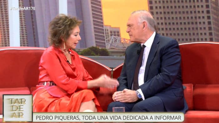 Pedro Piqueras en una entrevista con Ana Rosa Quintana