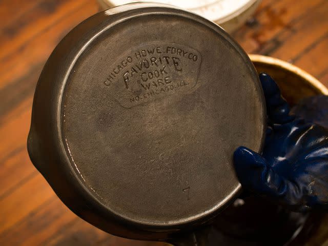 <p>Serious Eats / Daniel Gritzer</p> A restored vintage piece of cast iron cookware, ready to be seasoned.