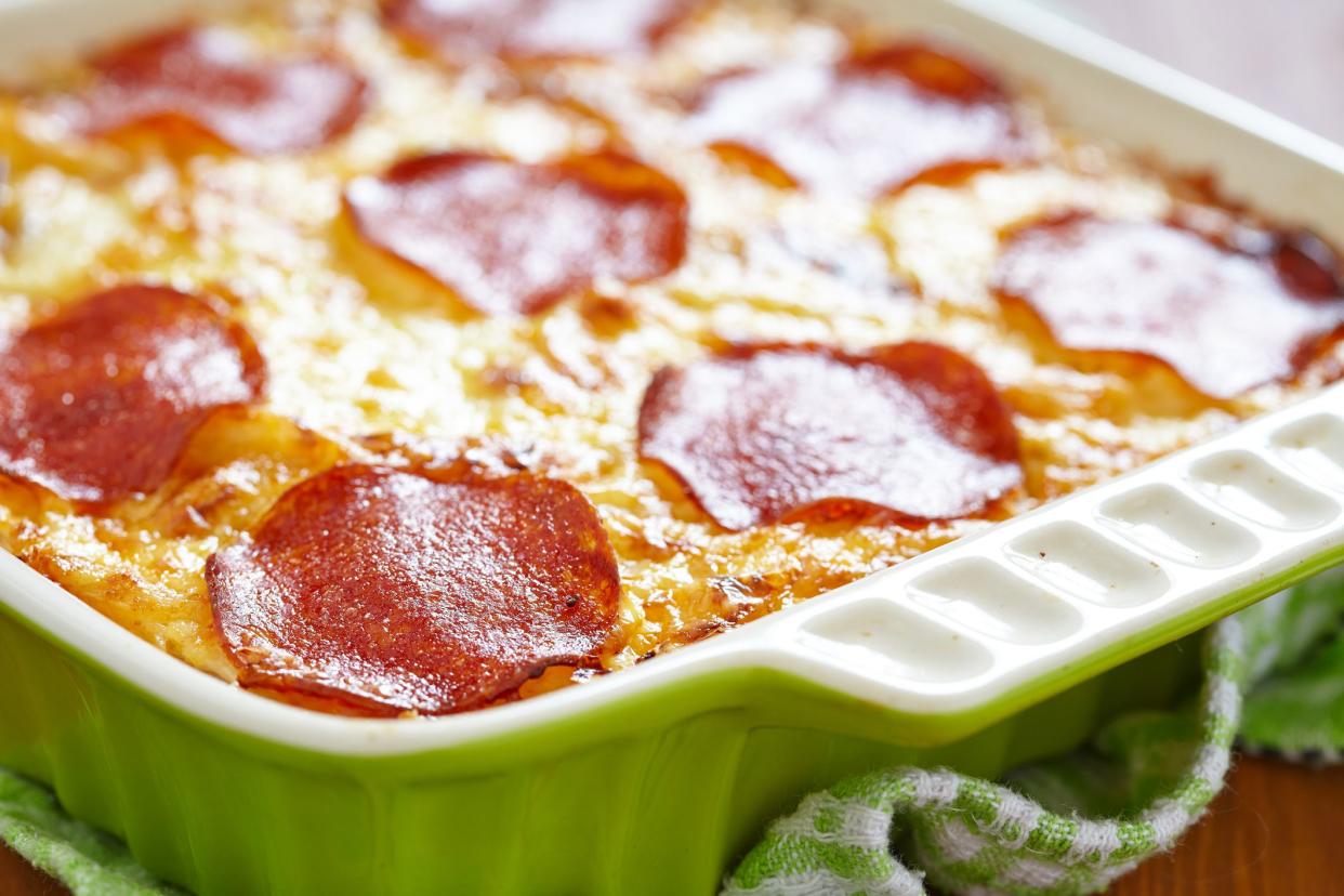 Casserole with pepperoni