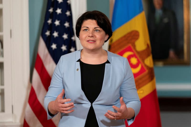 FILE PHOTO: U.S. Secretary of State Antony Blinken meets Prime Minister of Moldova Natalia Gavrilita