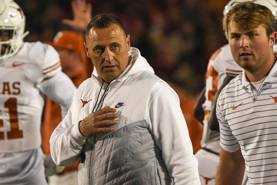 Texas football coach Steve Sarkisian didn't add any high school recruits on Wednesday's national signing day, but he did address a number of topics in a press conference, including new staff hires, the quarterback depth chart and spring football dates.