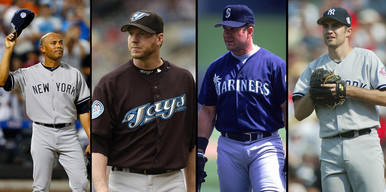 Mariano Rivera, Roy Halladay, Edgar Martinez and Mike Mussina were elected to the Baseball Hall of Fame on Tuesday. (Getty Images)