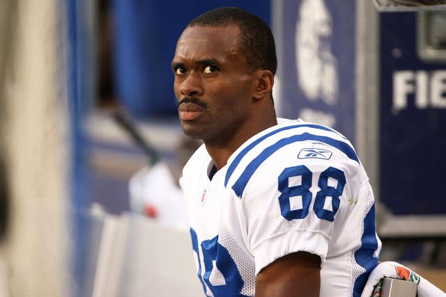 <p>Stephen Dunn/Getty</p> Marvin Harrison of the Indianapolis Colts during a game against the Green Bay Packers in October 2008.