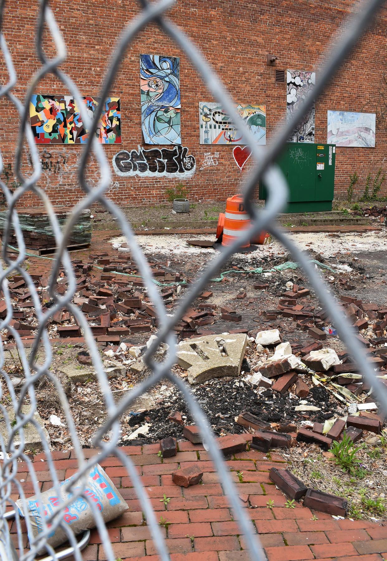 The Jerry Lawton Memorial Plaza pocket park has been a fenced-in eyesore on South Main Street for years.