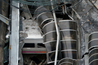 Ein Wagon wird nach einem Zugunglück in Hoboken, New Jersey, aus der Luft fotografiert. (Bild: REUTERS/Carlo Allegri)