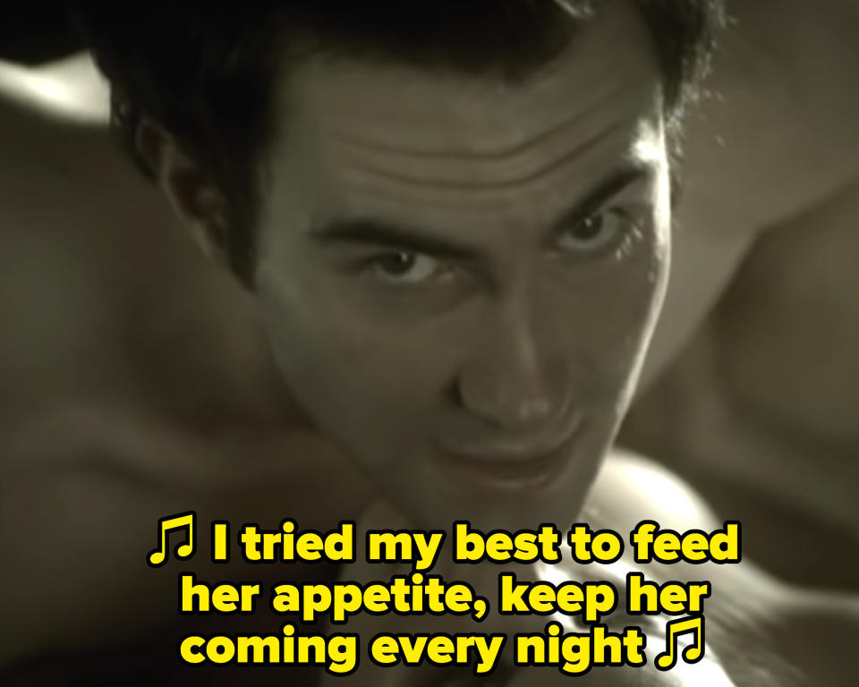 Adam Levine singing: "I tried my best to feed her appetite, keep her coming every night"