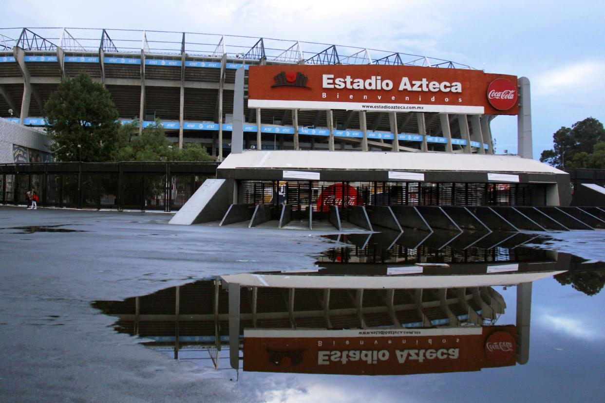 Estadio Azteca, vista de su entrada en agosto de 2020. (Santiago Chaparro/Jam Media/Getty Images)