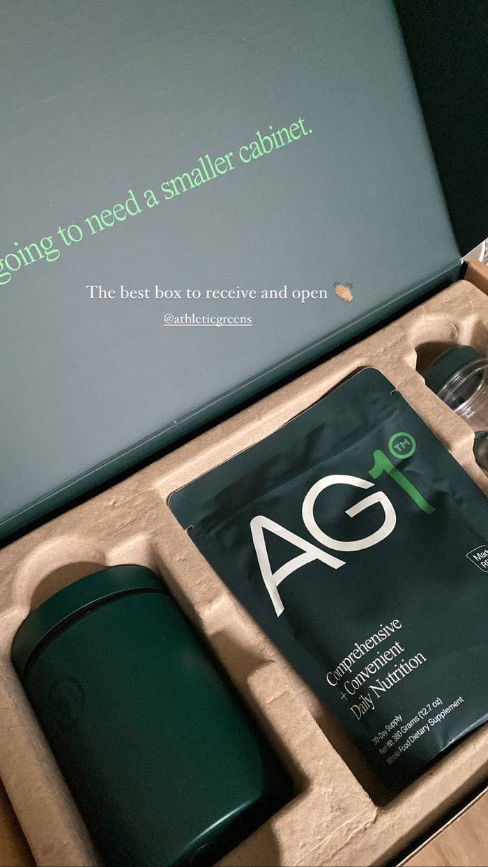 An open package of Athletic Greens