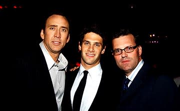 Nicolas Cage , Justin Bartha and Chad Oman at the LA premiere of Touchstone's National Treasure