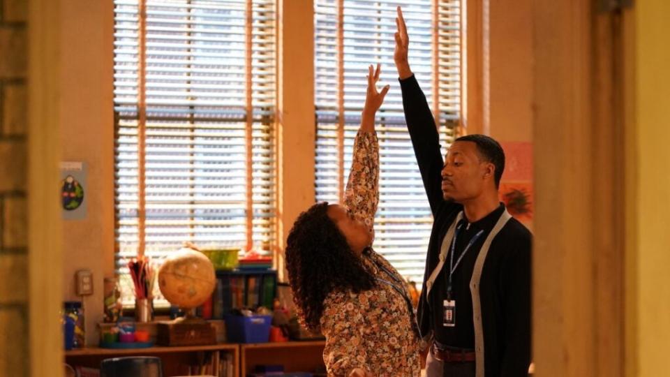 Quinta Brunson and Tyler James Williams in “Abbott Elementary” | (ABC/Gilles Mingasson)