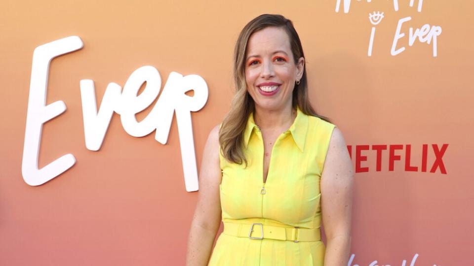 Lang Fisher attends the Los Angeles premiere of Netflix’s “Never Have I Ever” Season 3 on August 11, 2022, in Los Angeles.