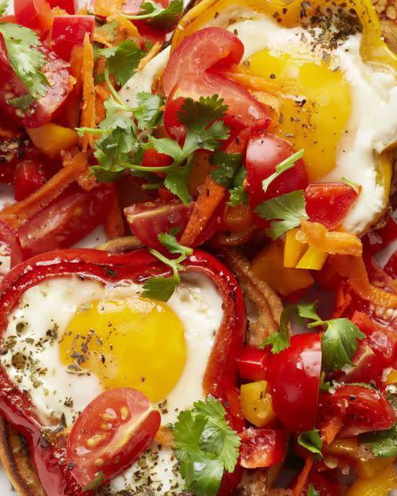 Egg Pepper Rings with Carrot Salsa