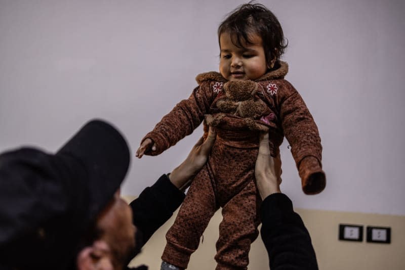 Afraa Al-Milihan, 1, lost all of her immediate family in the devastating earthquake with a magnitude of 7.8 struck southern Turkey and northern Syria. Anas Alkharboutli/dpa