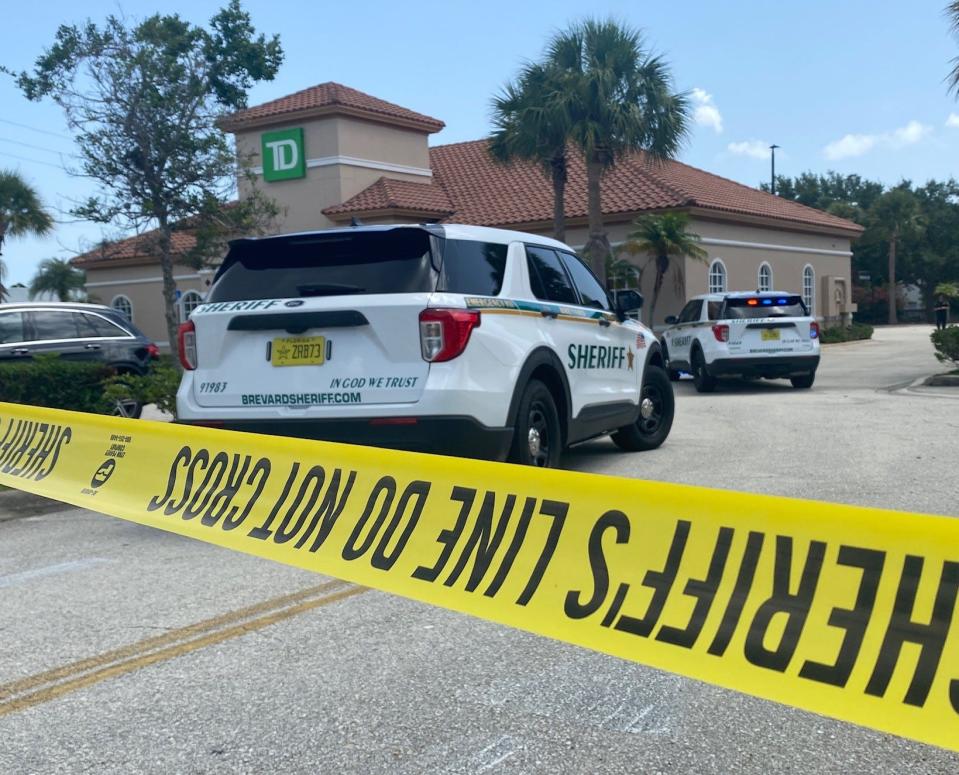 Several Brevard County sheriff's vehicles were at the TD Banks branch on Wickham Road following reports of a possible robbery.