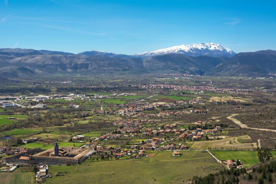 A view of a valley town in Italy