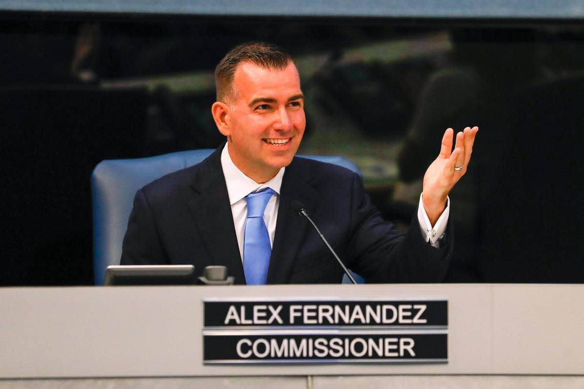 Miami Beach Commissioner Alex Fernandez speaks during a meeting at Miami Beach City Hall on Nov. 22, 2021.