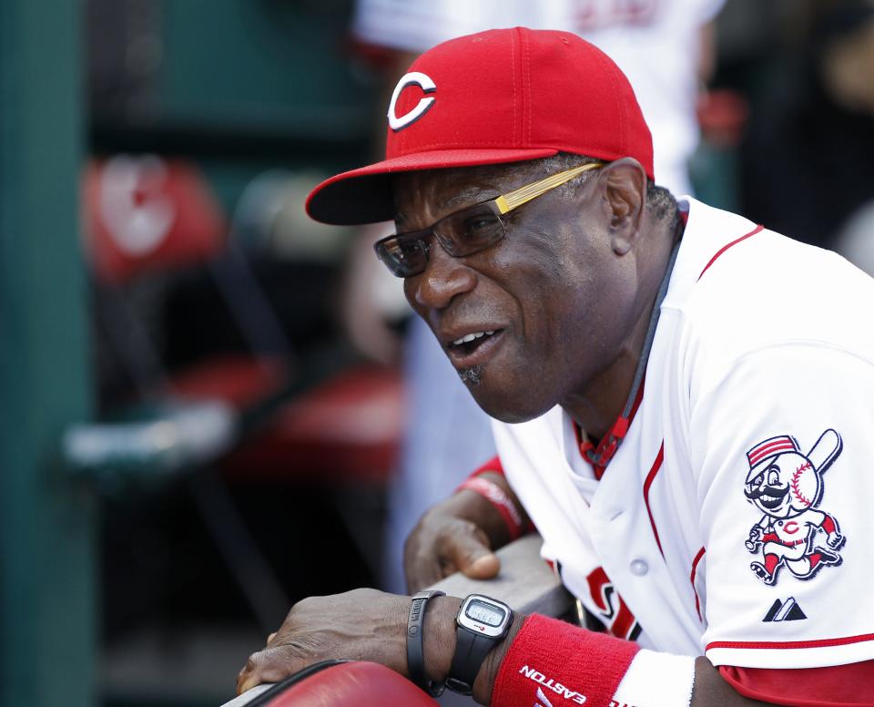 JULY 2, 2013: Reds manager Dusty Baker (12) was all smiles prior to their game against the San Francisco Giants.