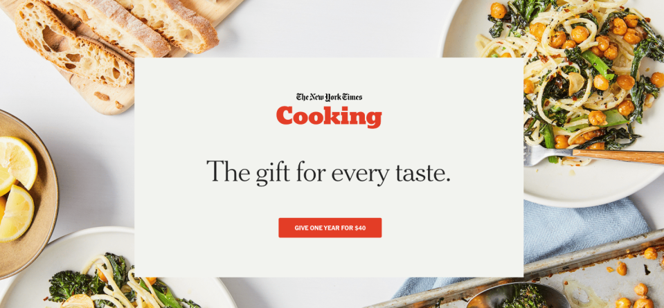 New York Times Cooking subscription offer