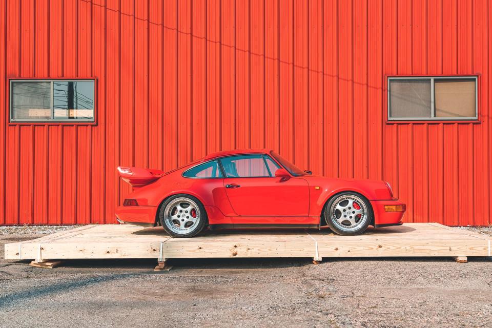 <p>The 964 Carrera RS 3.8 was far more than big tires and pretty aero. It was a car made for street use with aluminum doors and body parts in place of steel, just like the Cup car. Its door panels, windows, and carpet were thinner to reduce weight, and luxuries like air conditioning, power steering, and even the armrests were nixed. Less weight, more power, better grip. This is one of 55 built, and it has fewer than 3000 miles on the odometer. It's rare, but it's for sale, as well as other incredibly maintained Porsches in the <a href="https://roadscholars.com/current-offerings/" rel="nofollow noopener" target="_blank" data-ylk="slk:Road Scholars collection;elm:context_link;itc:0;sec:content-canvas" class="link ">Road Scholars collection</a>.</p>