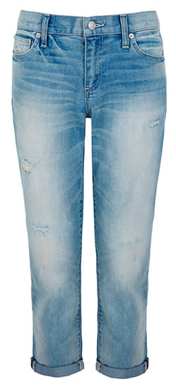 Light wash distressed girlfriend jeans. Image: Gap