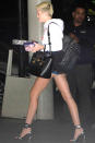 On Wednesday, Miley Cyrus stepped out in a strange ensemble -- that featured both high and low-end items -- while running errands in Los Angeles. There's no denying the flawlessness of the star's tanned gams, but nobody should ever be caught sporting a hoodie and Daisy Dukes along with expensive stilettos. A multitude of mismatched bags -- and some Tupperware -- completed her confusing look. (4/10/2013)