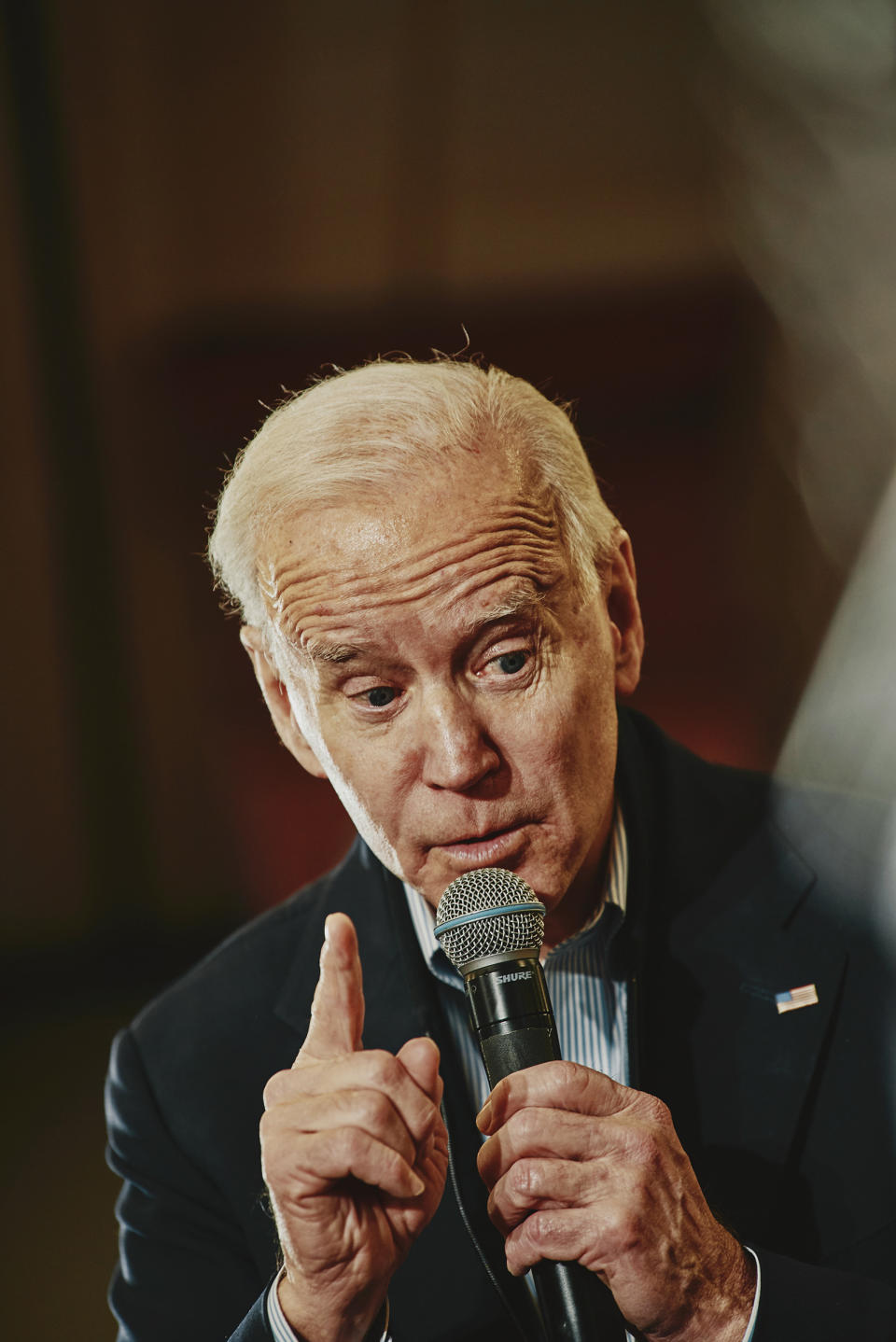 Former Vice President Joe Biden speaking at his GOTV Event at Ashworth by the Sea in Hampton, N.H. on Feb. 9, 2020. | Tony Luong for TIME