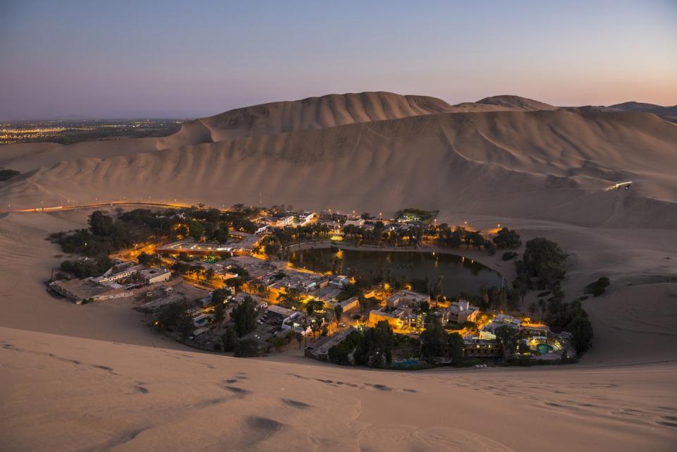 <p>Huacachina, an oasis village in the Ica region of Peru. </p>