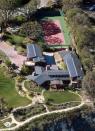 Aerial view of Julia Roberts's home in Los Angeles, California.