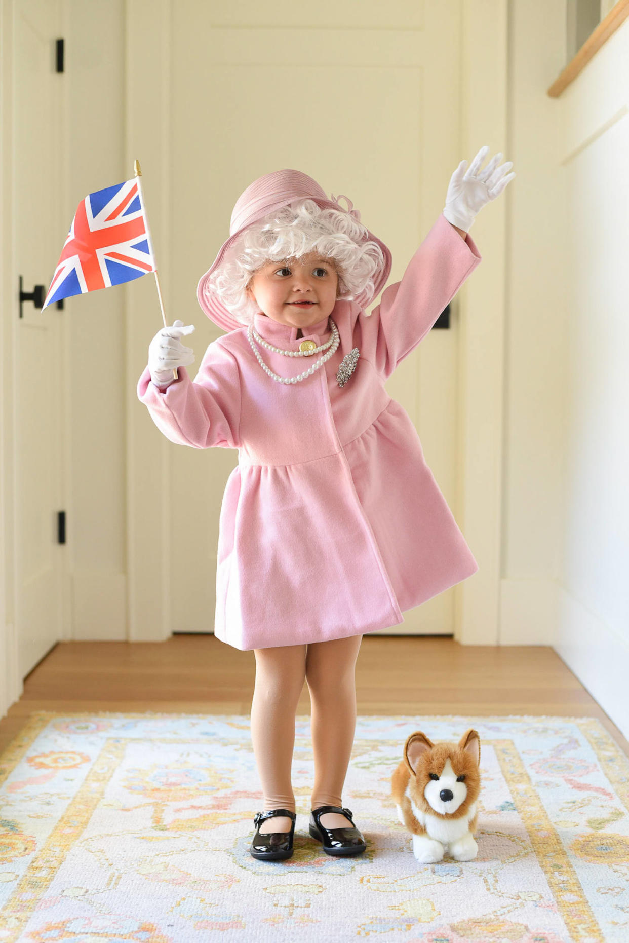 little girl dressed in a queen elizabeth costume (Sweet Caroline Designs )