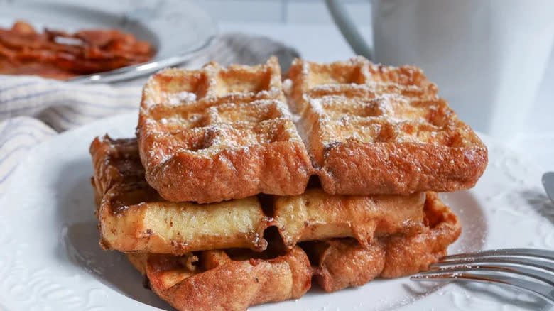 french toast waffle stack