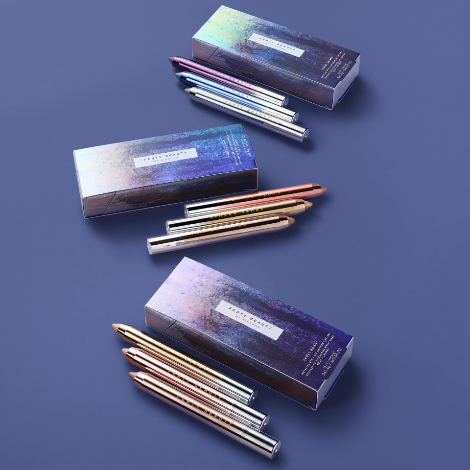 <p>Use these on your eyes or lips. Who doesn’t love a multi-purpose product? <a rel="nofollow noopener" href="https://www.sephora.com.au/products/fenty-beauty-metallic-eye-plus-lip-crayon-3-piece-set-limited-edition/v/frost-bunny" target="_blank" data-ylk="slk:Sephora, $54.00;elm:context_link;itc:0;sec:content-canvas" class="link ">Sephora, $54.00</a> </p>