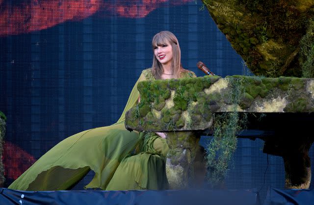 <p>Gareth Cattermole/TAS24/Getty </p> Taylor Swift performs in Edinburgh on June 7