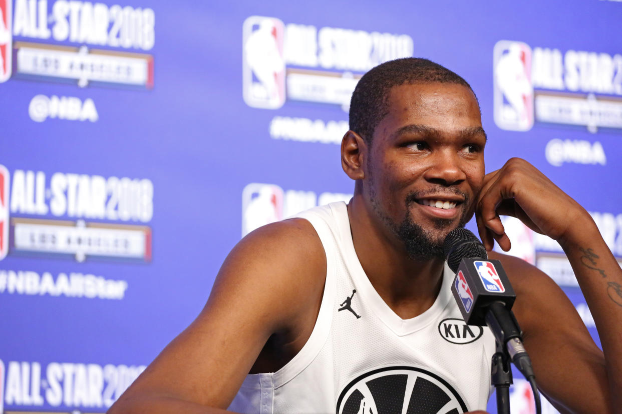 Kevin Durant at NBA All-Star weekend. (Getty)