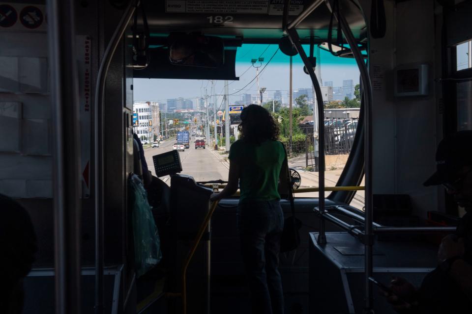 Commuters ride the 55 Murfreesboro Pike route in Nashville, Tenn., Friday, June 30, 2023.