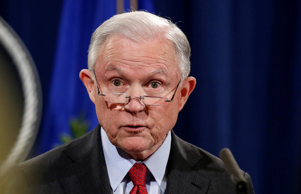 Attorney General Jeff Sessions is seen during a news conference, Dec. 15, 2017. (Photo: Joshua Roberts / Reuters)