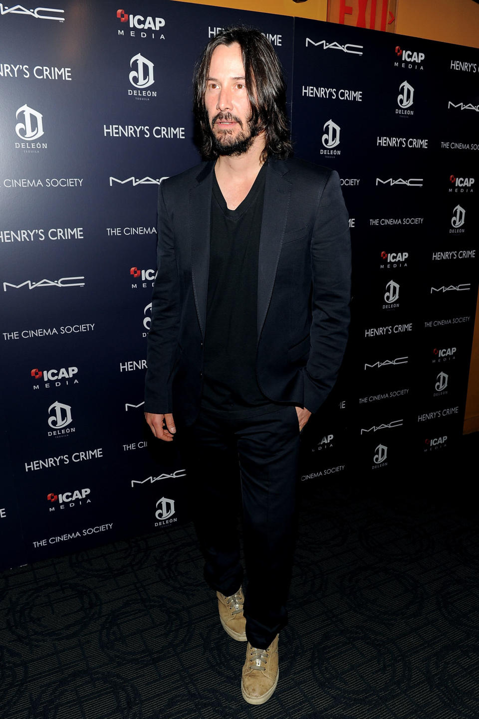 Keanu Reeves attends the Cinema Society with DeLeon Tequila and Moving Pictures Film & Television screening Of 'Henry's Crime' at Landmark's Sunshine Cinema on April 4, 2011 in New York City.  