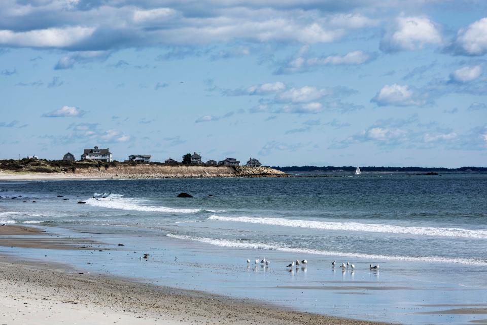 an empty beach in Little Compton, RI