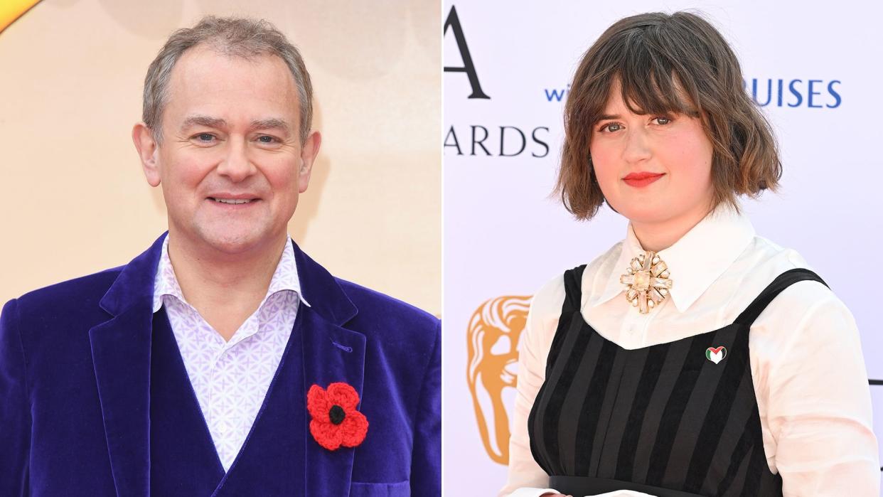 Split image of Hugh Bonneville and Ella Bruccoleri 