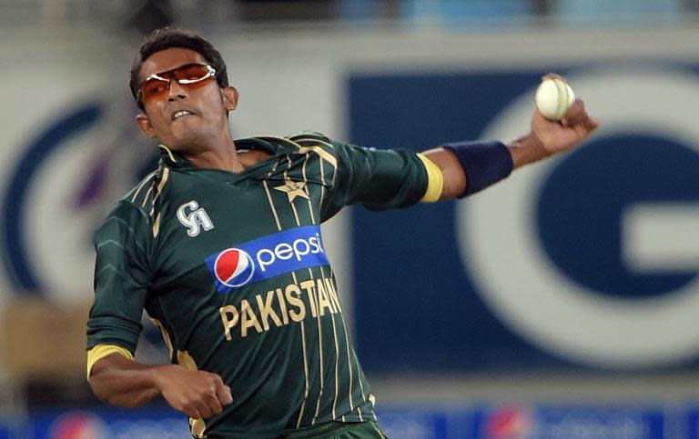 Pakistani spinner Raza Hasan pictured in 2014 during an International T20 match against New Zealand