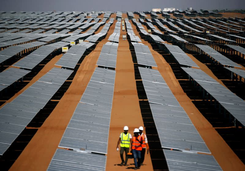 A general view of the Benban plant of photovoltaic solar panels in Aswan