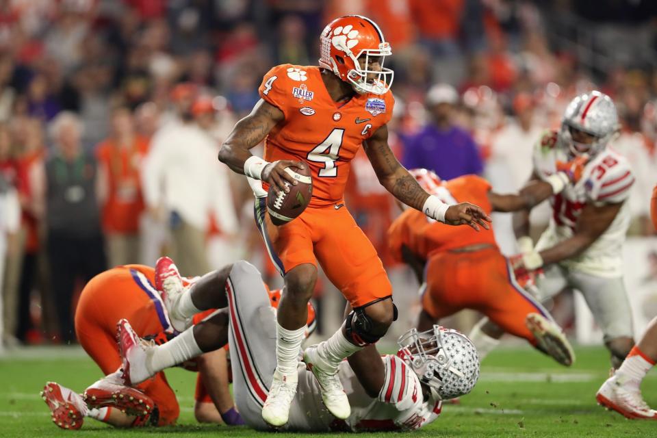 Clemson and Deshaun Watson beat Ohio State 31-0 in the Fiesta Bowl. (Getty)