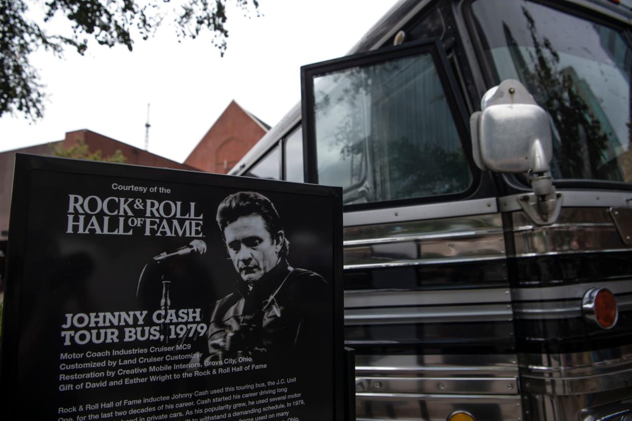 “JC Unit One" tour bus also known as the Johnny Cash tour bus, which he used from 1980 to 2003 will be available to visit at the Ryman Auditorium in Nashville, Tenn., Friday, Oct. 13, 2023.