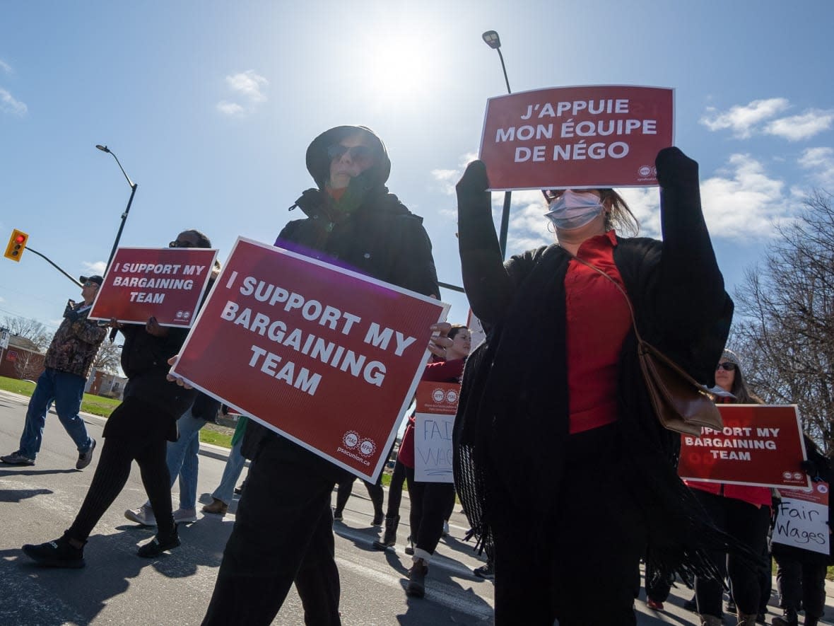 There are about 39,000 Canada Revenue Agency workers on strike. Of them, 1,400 have been deemed essential workers. (Francis Ferland/CBC - image credit)