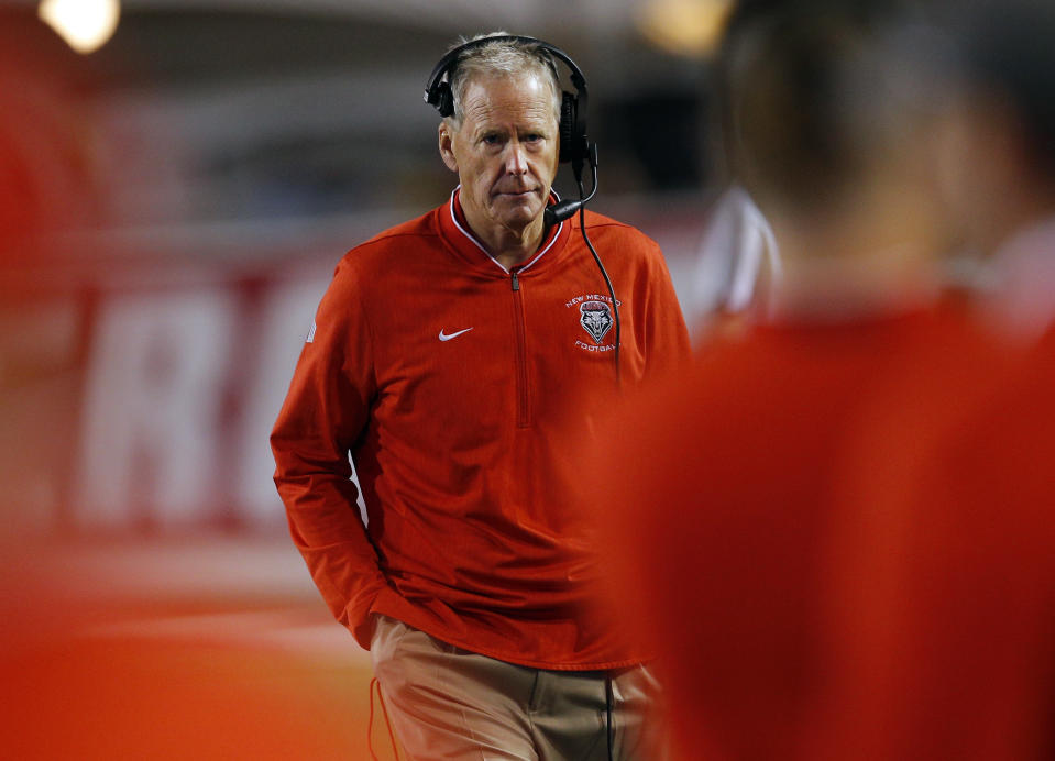 New Mexico coach Bob Davie is recovering after he was taken to a hospital with chest pains following the Lobos' season-opening win against Sam Houston State.