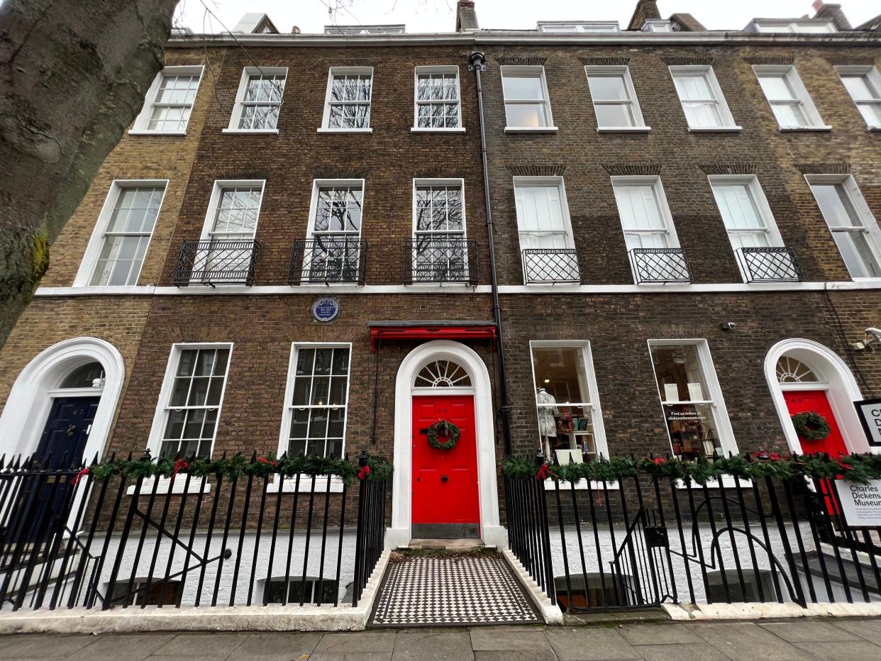 Charles Dickens lived here. The author of "A Christmas Carol" once lived in this home near Russell Square, which  is now a museum in London.