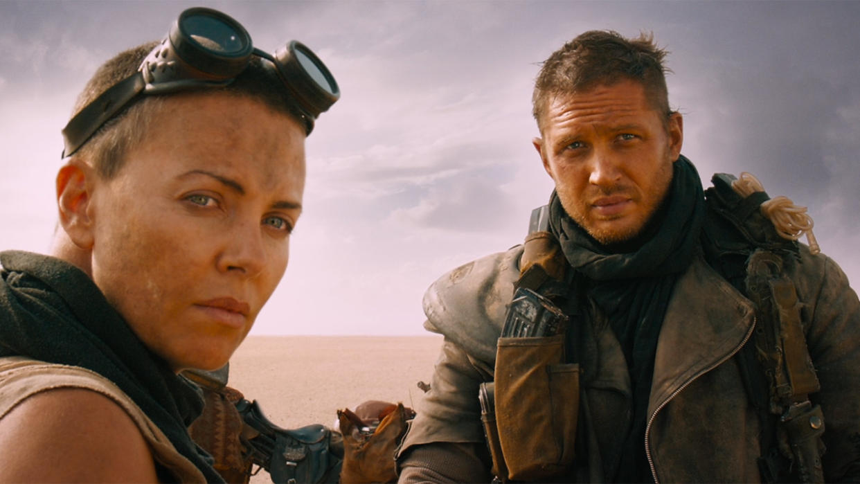  Charlize Theron and Tom Hardy in Mad Max: Fury Road. 