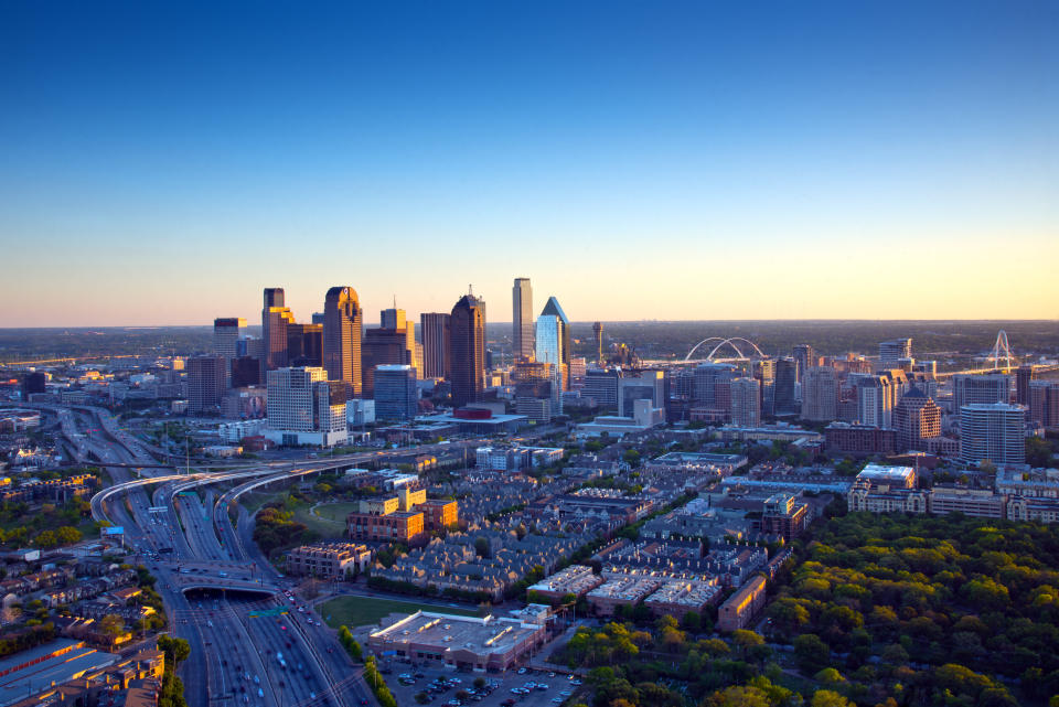 View over the city of Dallas