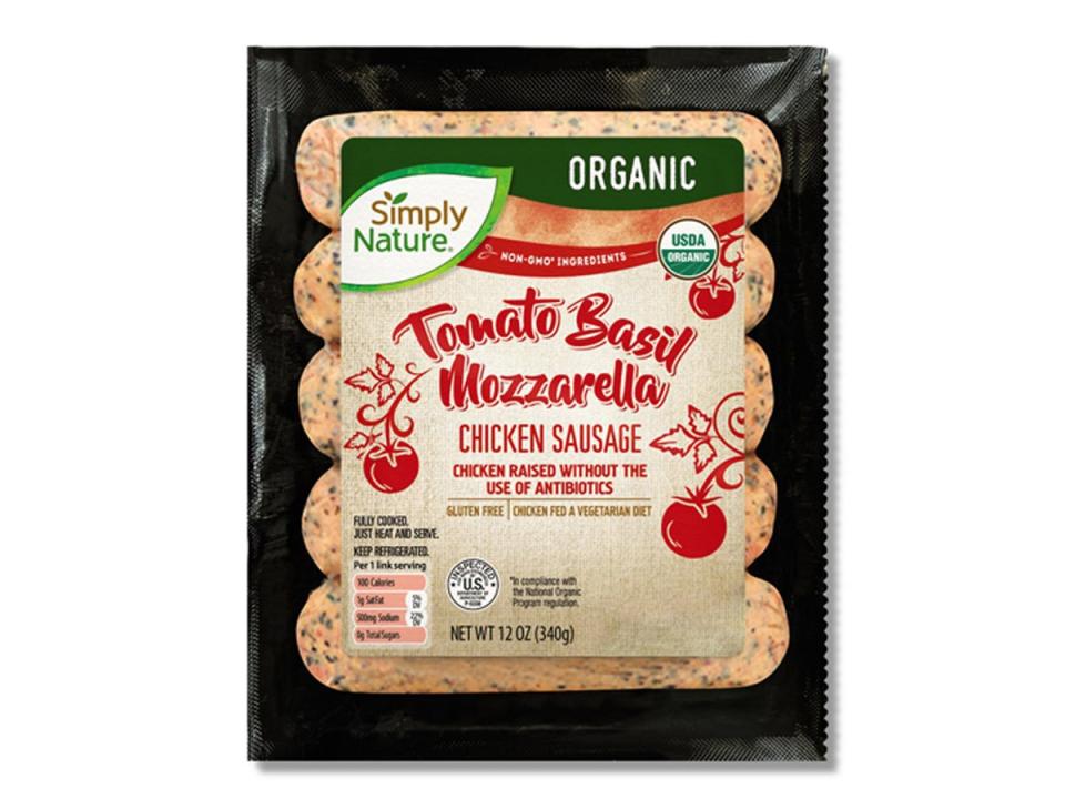 Simply Nature organic tomato-basil-mozzarella chicken sausages